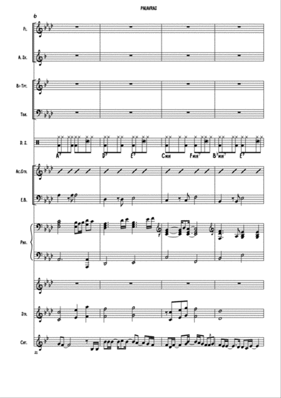 Palavras Palavras Jazz Ensemble scores gallery preview page 6
