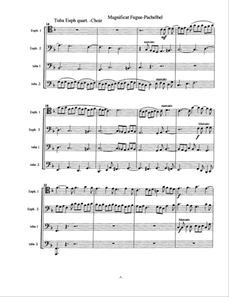 Two Contrasting Pachelbel Fugues Tuba scores gallery preview page 6