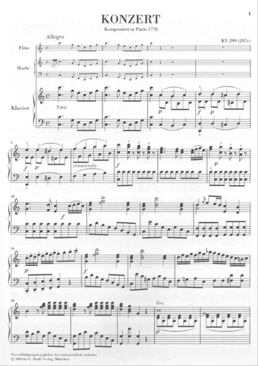 Concerto for Flute, Harp and Orchestra in C Major, K. 299 (297c) Flute Solo scores gallery preview page 2