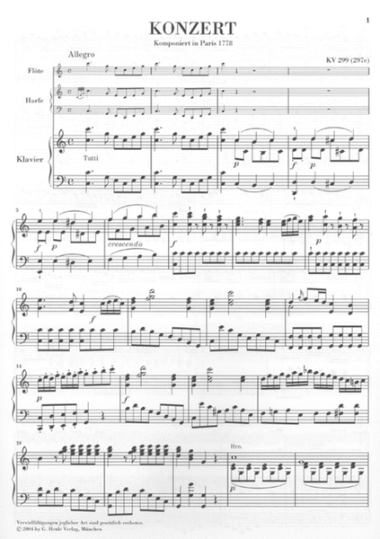 Concerto for Flute, Harp and Orchestra in C Major, K. 299 (297c)