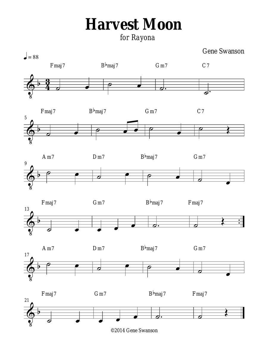 Harvest Moon - Play Along! Piano scores gallery preview page 1