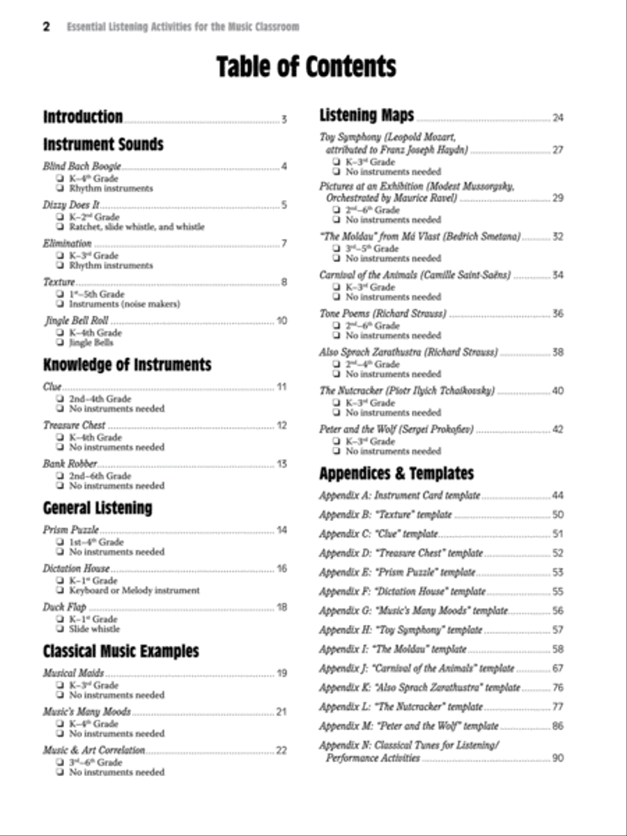 Essential Listening Activities for the Music Classroom Classroom Materials scores gallery preview page 2