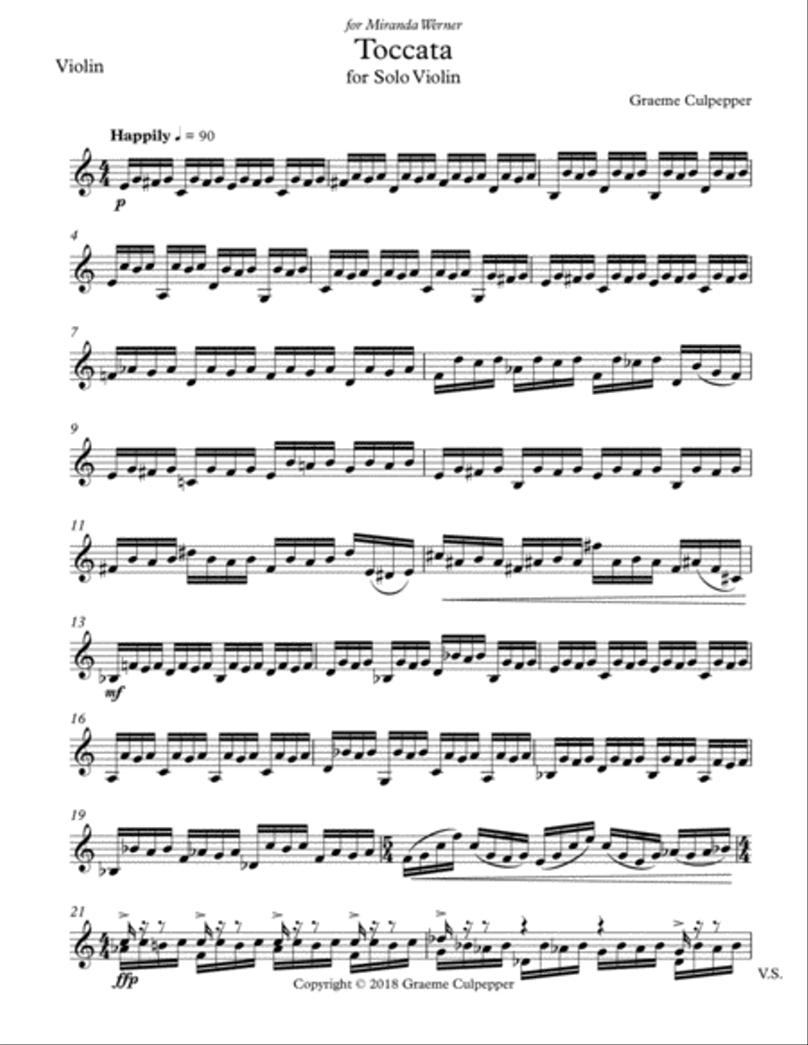 Toccata Violin Solo scores gallery preview page 1