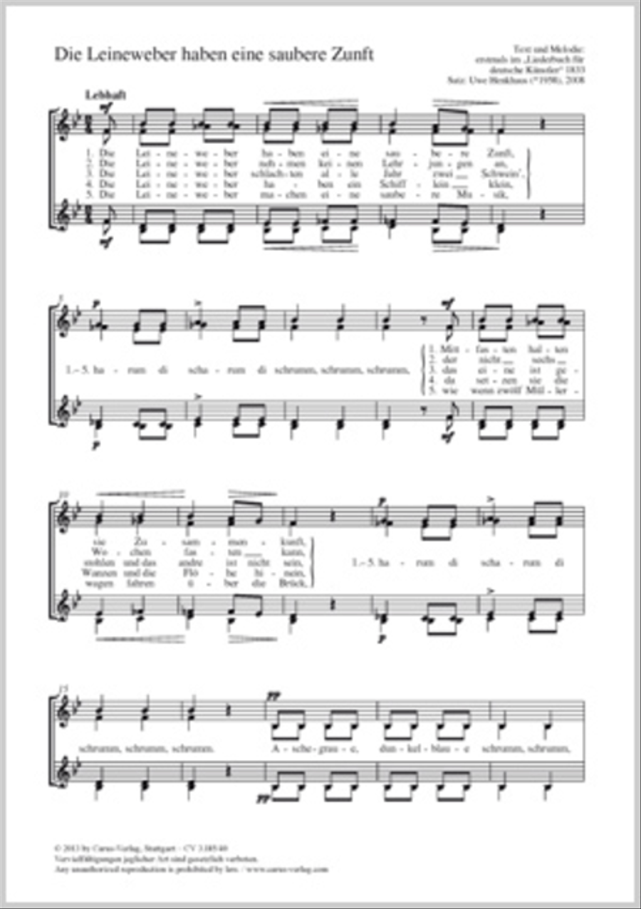 Die Leineweber haben eine saubere Zunft SSAA scores gallery preview page 1