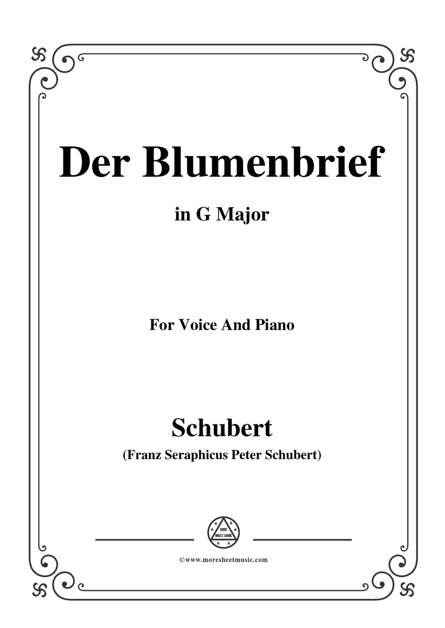 Schubert-Der Blumenbrief,in G Major,for Voice&Piano