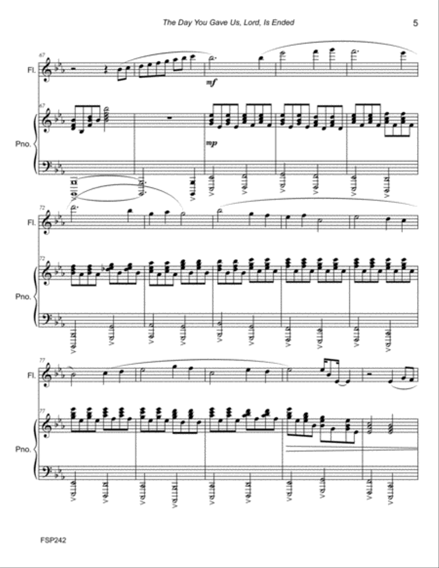 THE DAY YOU GAVE US LORD IS ENEDED - FLUTE SOLO with Piano Accompaniment Flute Solo scores gallery preview page 5