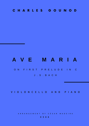 Book cover for Ave Maria by Bach/Gounod - Cello and Piano (Full Score and Parts)