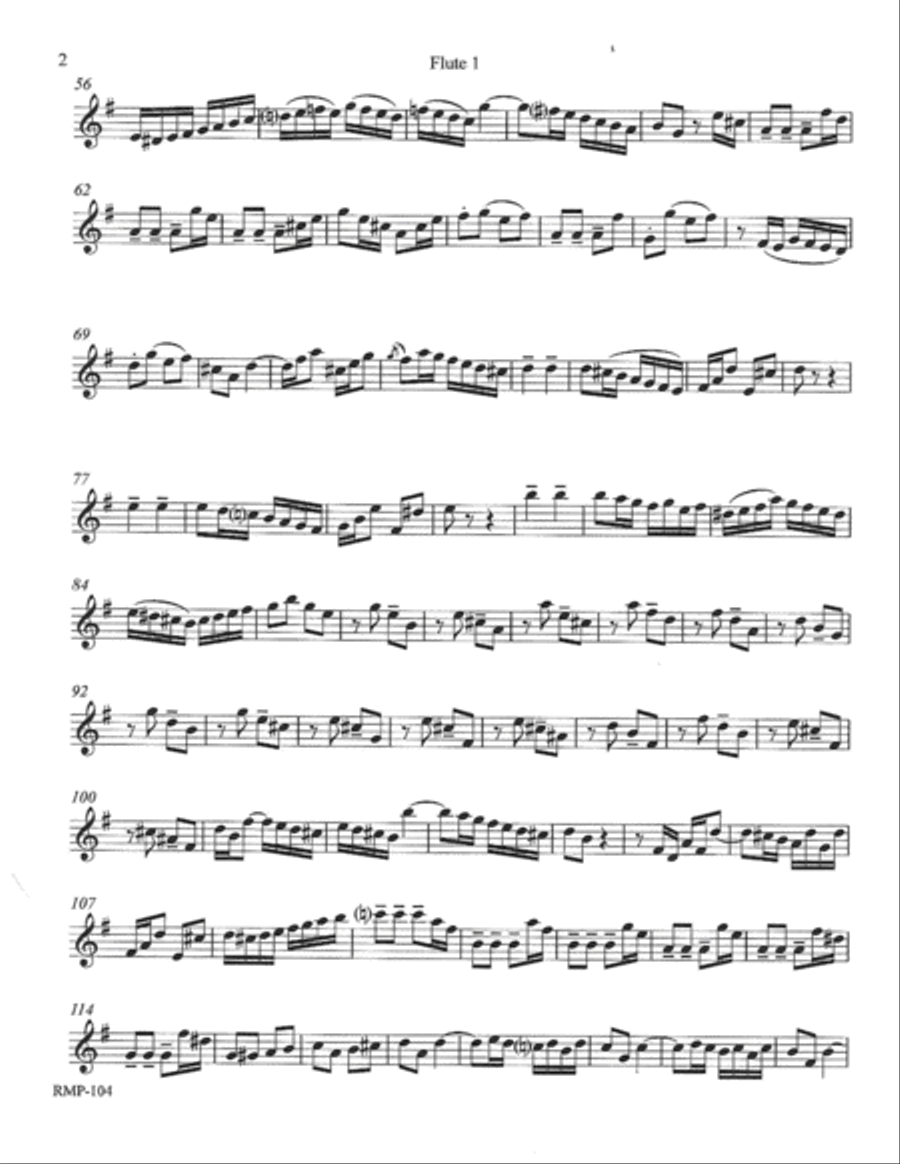 Bach - Trio Sonata No. 6 in G Major (BWV 530) - parts: flutes1-2-3 and alto Woodwind Trio scores gallery preview page 2