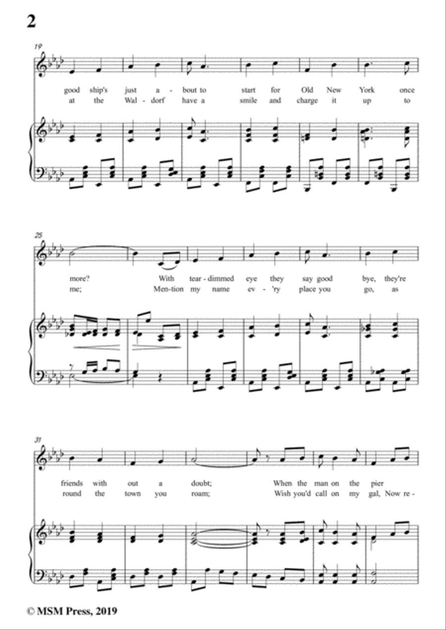 George M. Cohan-Give My Regards to Broadway,in A flat Major,for Voice&Piano Voice scores gallery preview page 4