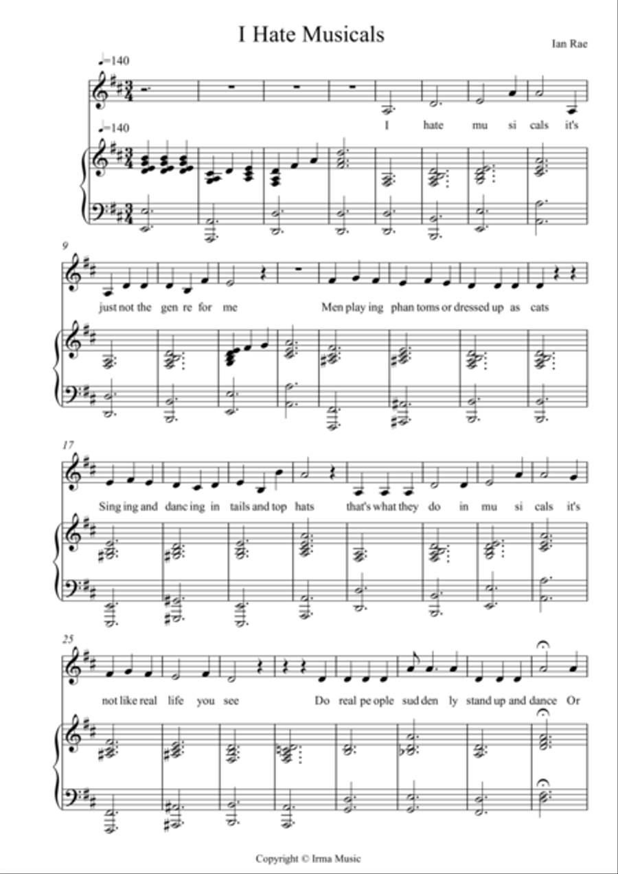 I Hate Musicals I Hate Musicals 3-Part scores gallery preview page 1