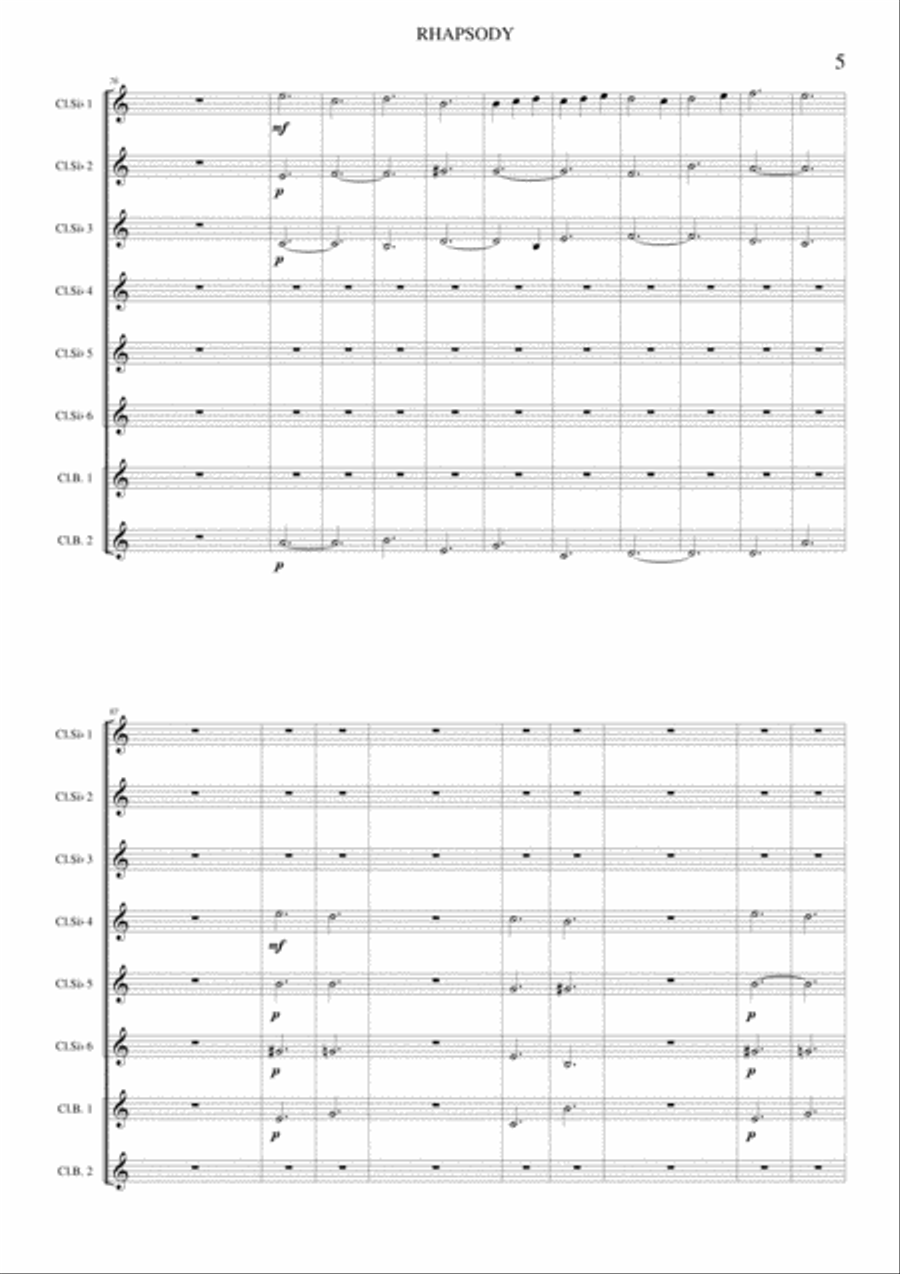 Rhapsody for Clarinets Rhapsody for Clarinets Woodwind Duet scores gallery preview page 5