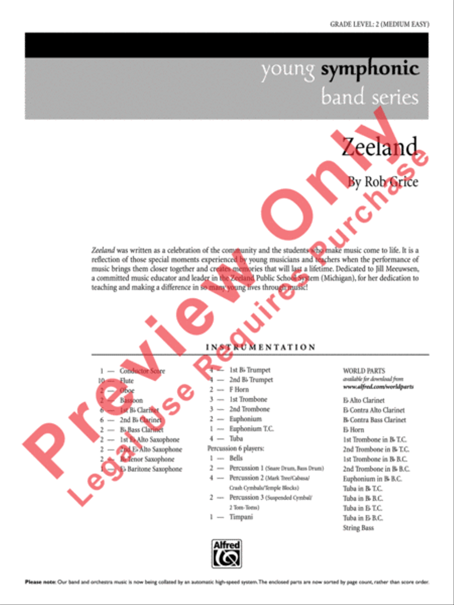 Zeeland Zeeland Concert Band scores gallery preview page 2