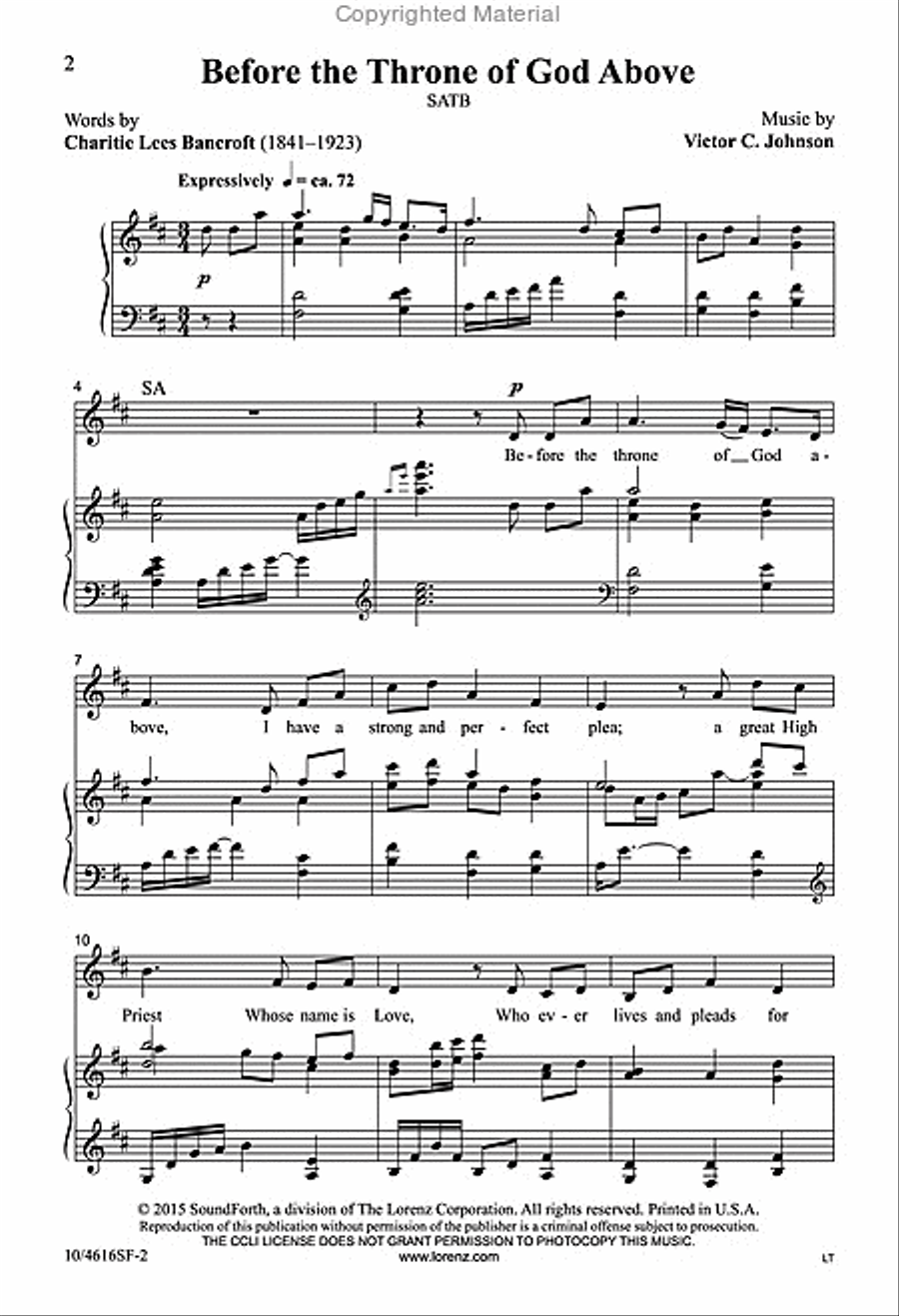 Before the Throne of God Above 4-Part scores gallery preview page 2