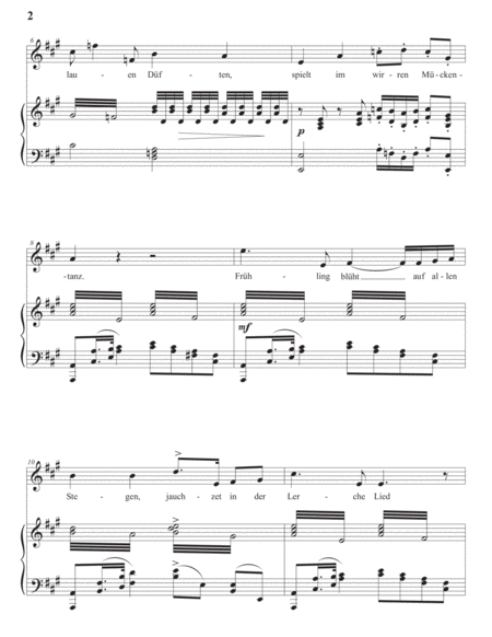 SCHREKER: Frühling, Op. 4 no. 2 (transposed to A major)