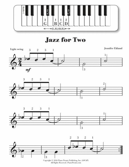 Jazz for Two (Primer Solo with Teacher Duet) image number null