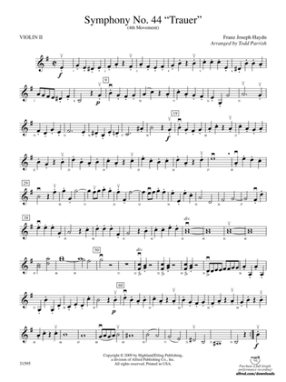 Symphony No. 44 "Trauer" (4th Movement): 2nd Violin