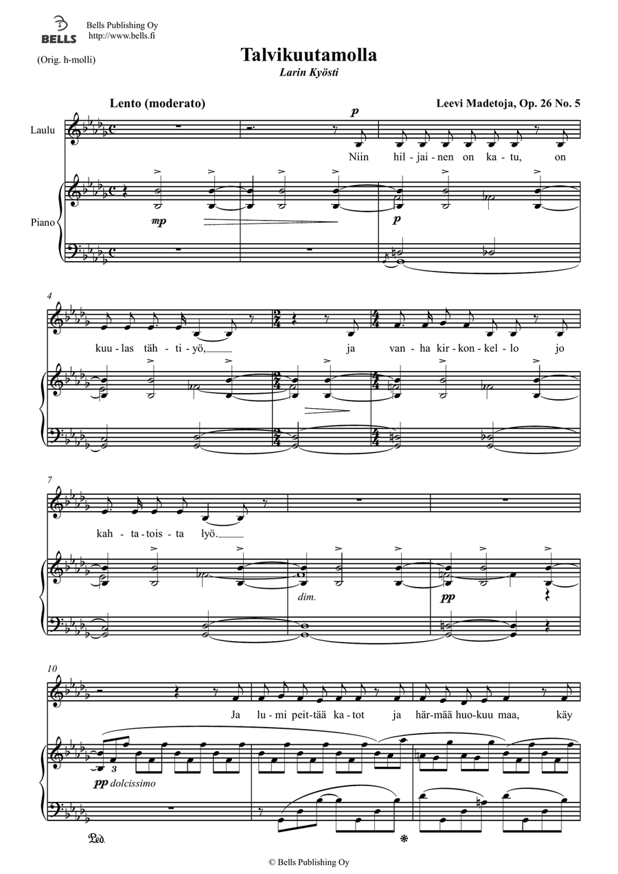 Talvikuutamolla, Op. 26 No. 5 (B-flat minor)