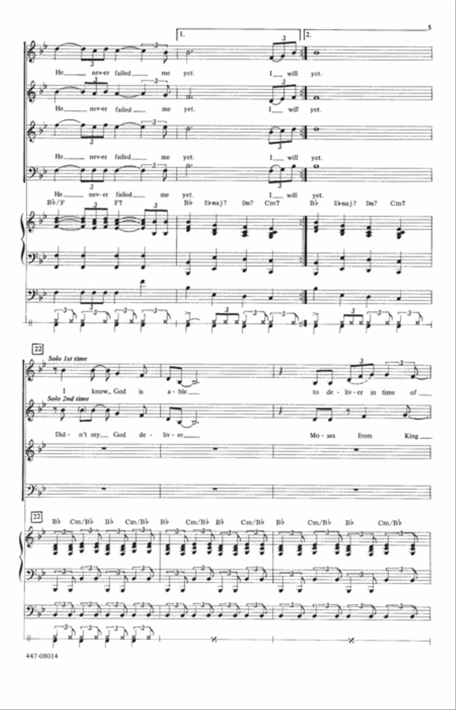He Never Failed Me Yet 4-Part scores gallery preview page 4