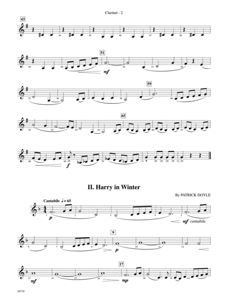 Harry Potter and the Goblet of Fire, Themes from: 1st B-flat Clarinet