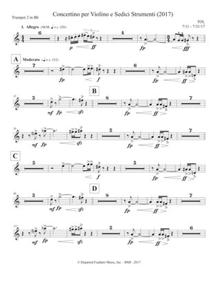 Concertino per Violino e Sedici Strumenti (2017) trumpet in Bb part 2