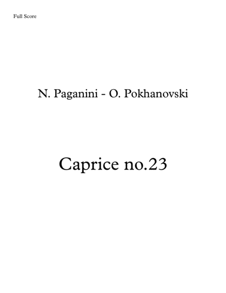 Paganini-Pokhanovski 24 Caprices: #23 for violin and piano image number null