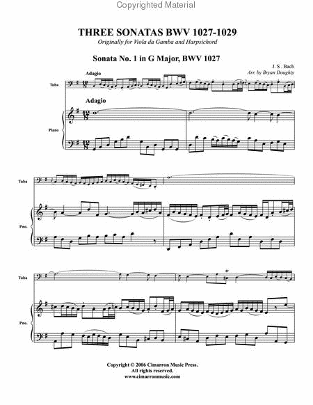 Three Sonatas BWV 1027, 1028, and 1029