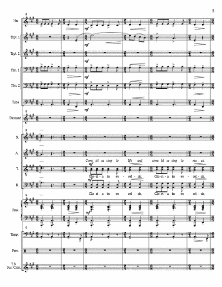 Gloria Fanfare - SATB (Full Score and Instrumental Parts) image number null