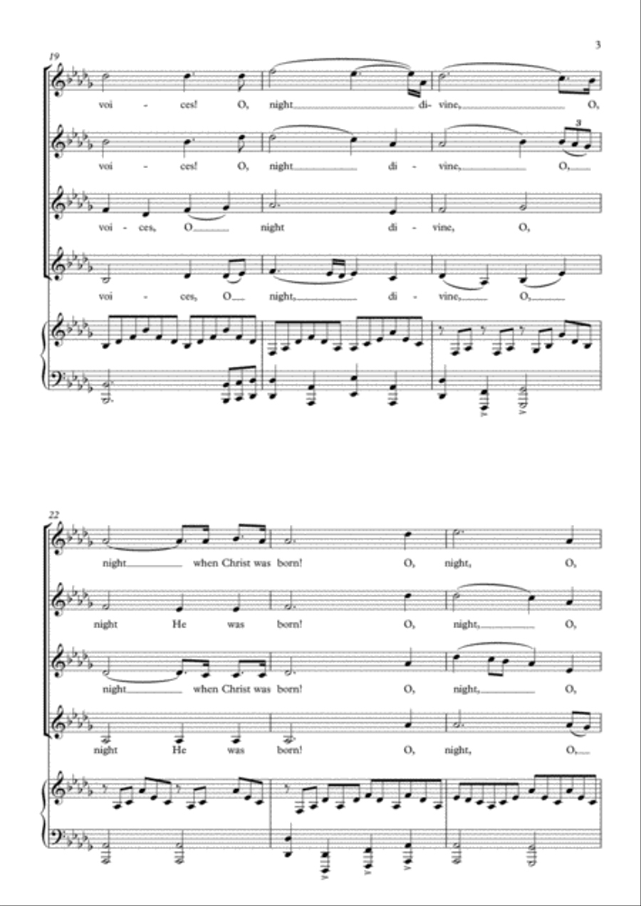 O Holy Night O Holy Night SSAA scores gallery preview page 3