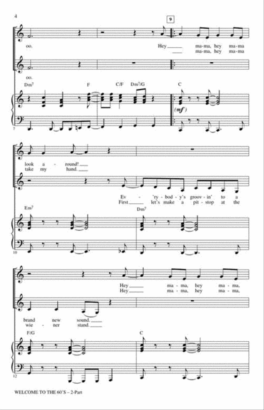 Welcome To The 60's (from Hairspray) 2-Part scores gallery preview page 5