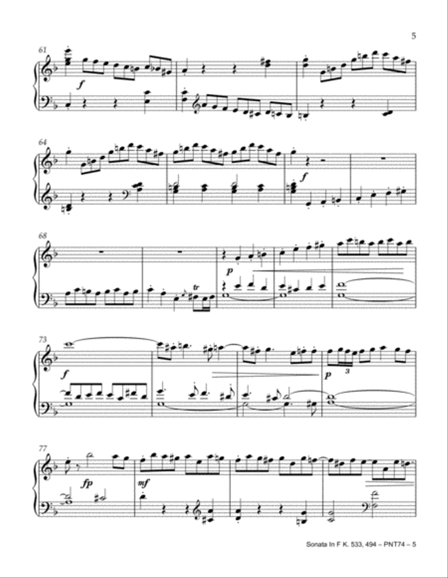 Sonata in F Major (K. 533, 494) Piano Method scores gallery preview page 5