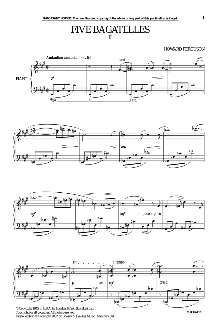 Five Bagatelles (II)