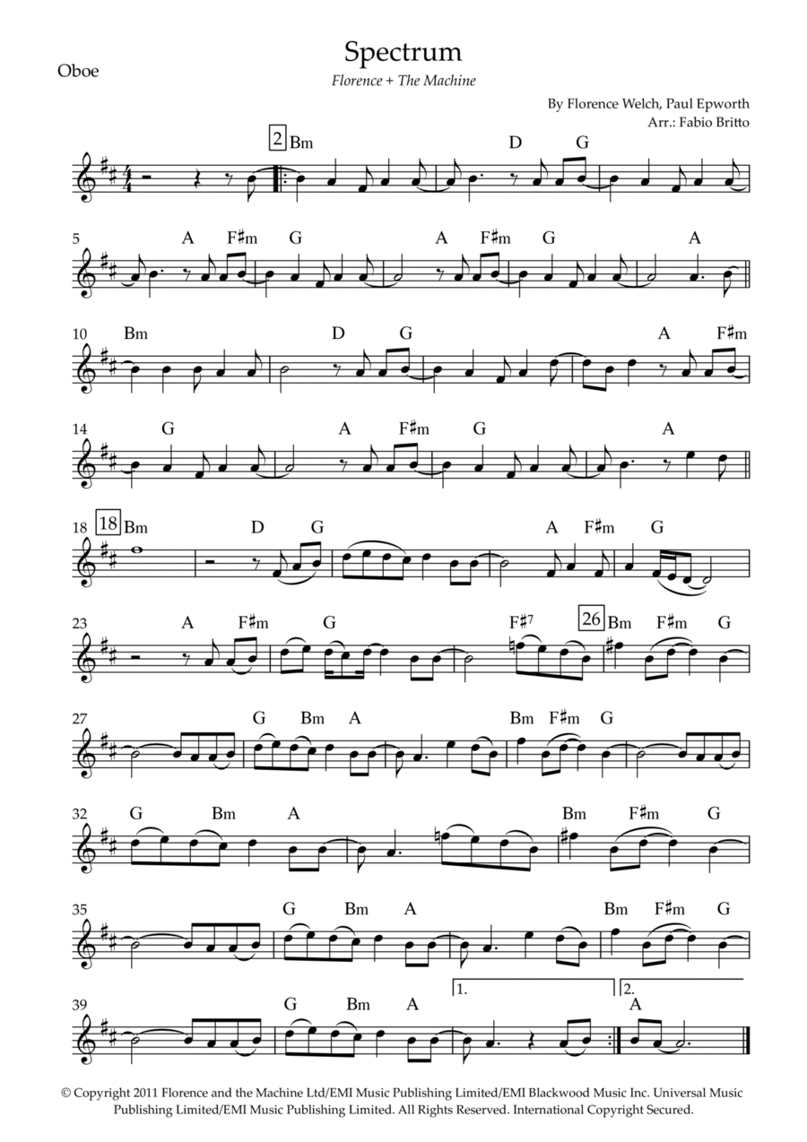 Spectrum Oboe Solo scores gallery preview page 1