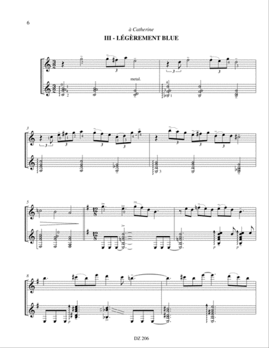 Petite suite arc-en-ciel Classical Guitar scores gallery preview page 6