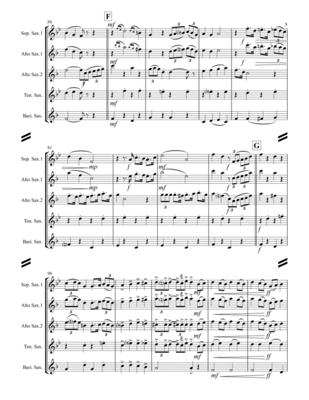 Broadway Medley (for Saxophone Quartet SATB or AATB) image number null