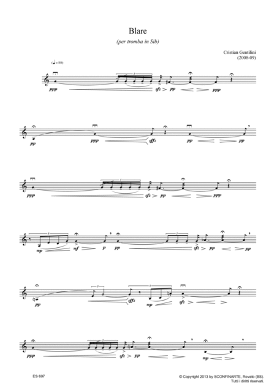 Cristian Gentilini: BLARE (ES 697) B-Flat Trumpet scores gallery preview page 5
