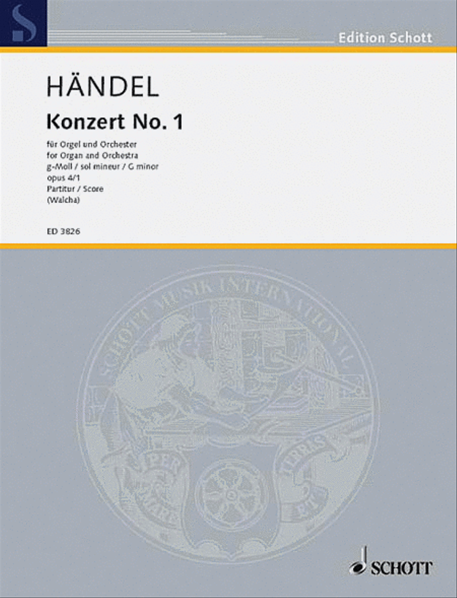 Organ Concerto No. 1 G Minor Op. 4/1 HWV 289 Orchestra scores gallery preview page 1