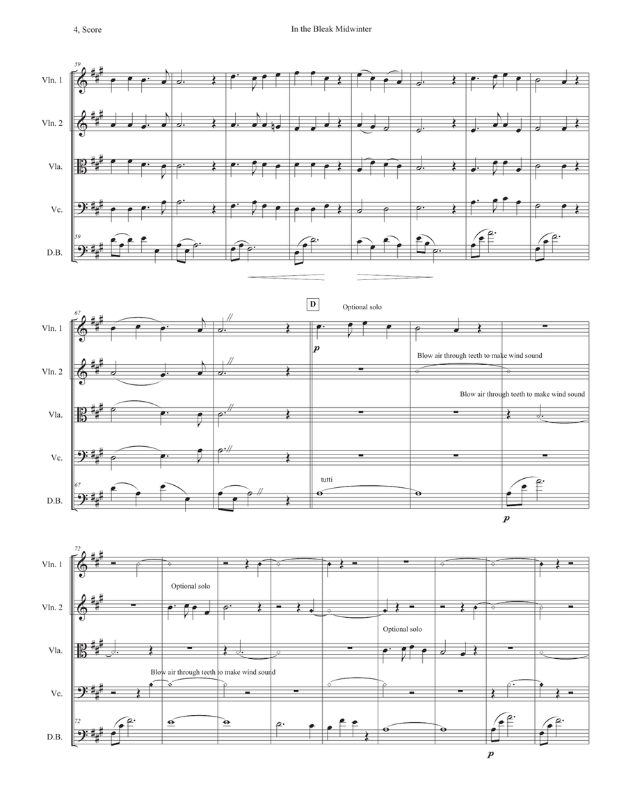 In the Bleak Midwinter String Orchestra scores gallery preview page 4