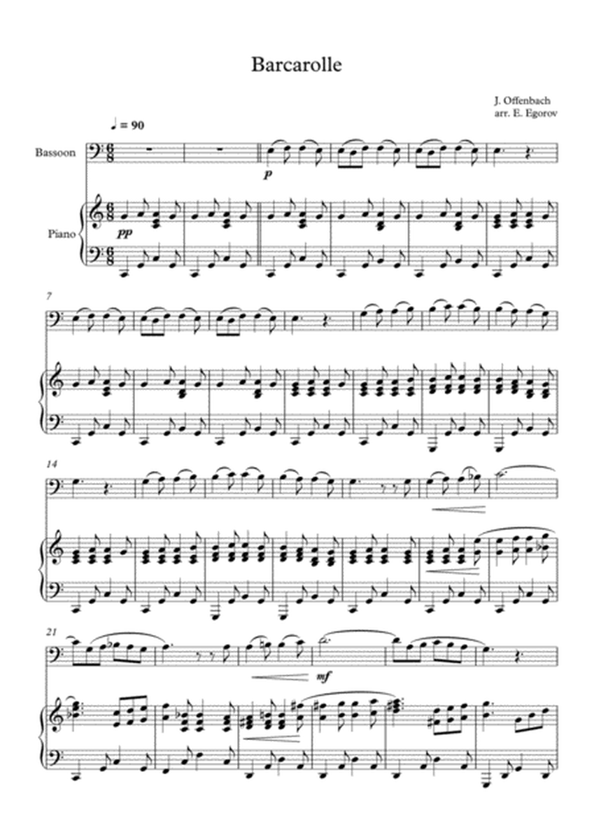 Barcarolle, Jacques Offenbach, For Bassoon & Piano image number null