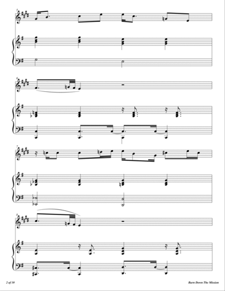 Burn Down The Mission Alto Saxophone scores gallery preview page 3