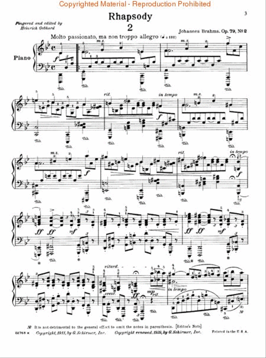 Rhapsody in G Minor, Op. 79, No. 2 Piano Solo scores gallery preview page 2