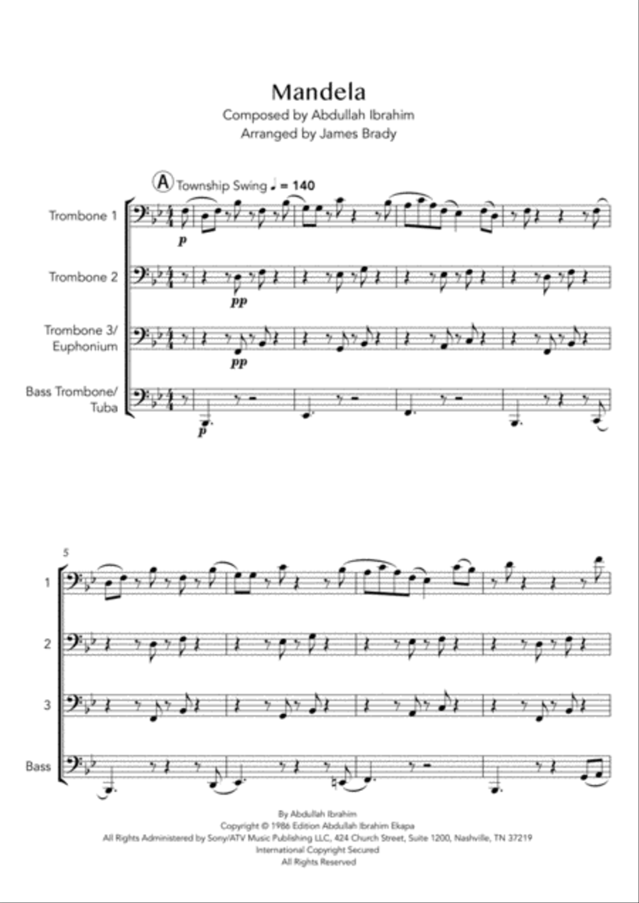 Mandela Brass Ensemble scores gallery preview page 2