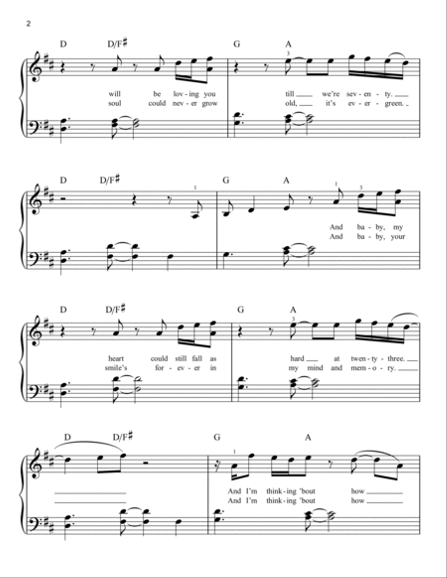 Thinking Out Loud Thinking Out Loud Easy Piano scores gallery preview page 2