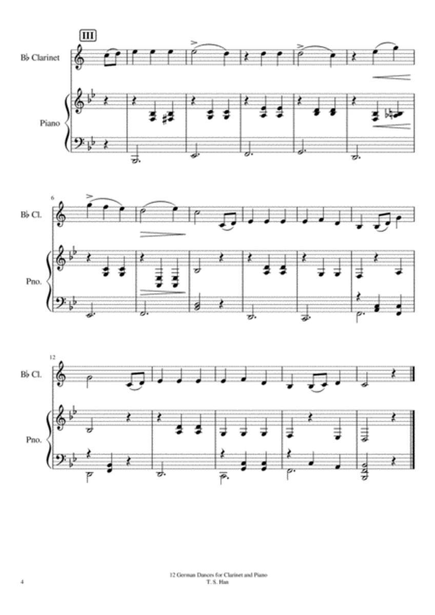 Schubert 12 German Dances for Clarinet and Piano, D 420