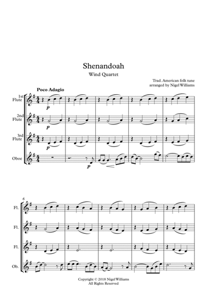 Shenandoah, for wind quartet image number null