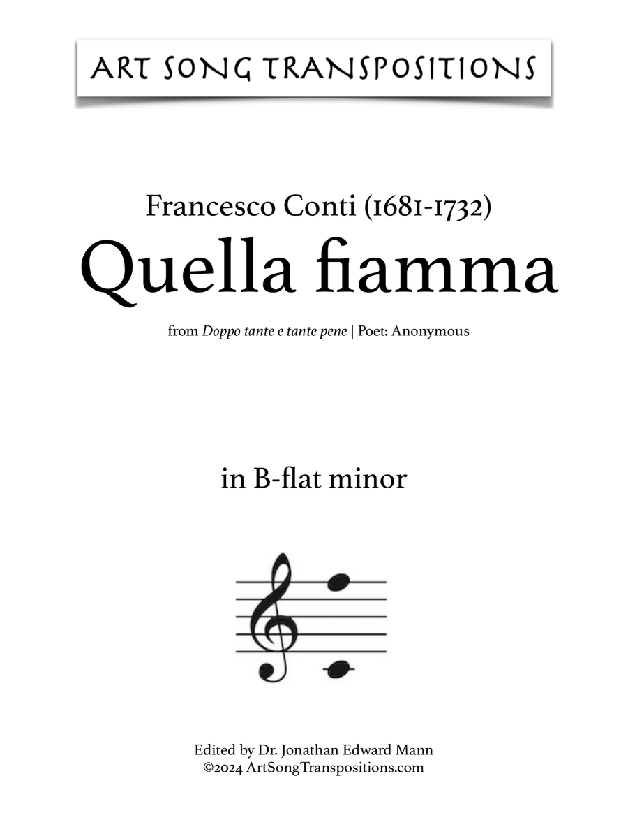 CONTI: Quella fiamma (transposed to B-flat minor) Voice scores gallery preview page 1