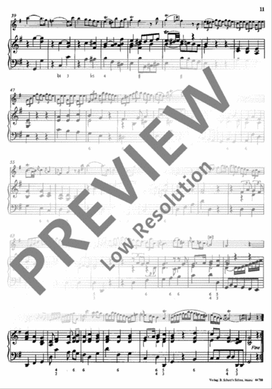 Sonata G major Flute scores gallery preview page 12