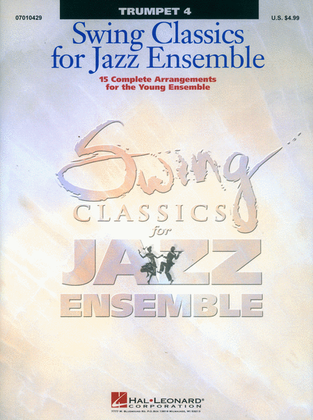 Book cover for Swing Classics for Jazz Ensemble – Trumpet 4