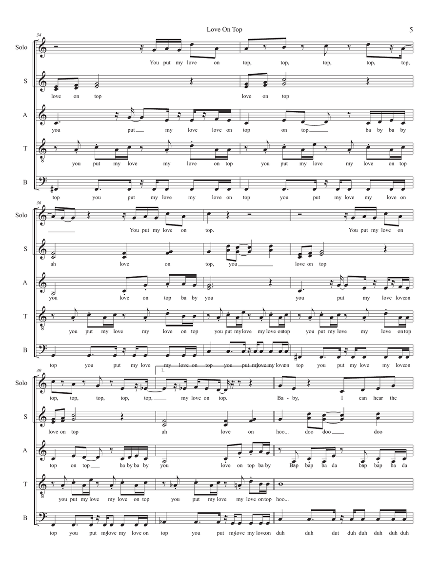 Love On Top 4-Part scores gallery preview page 5