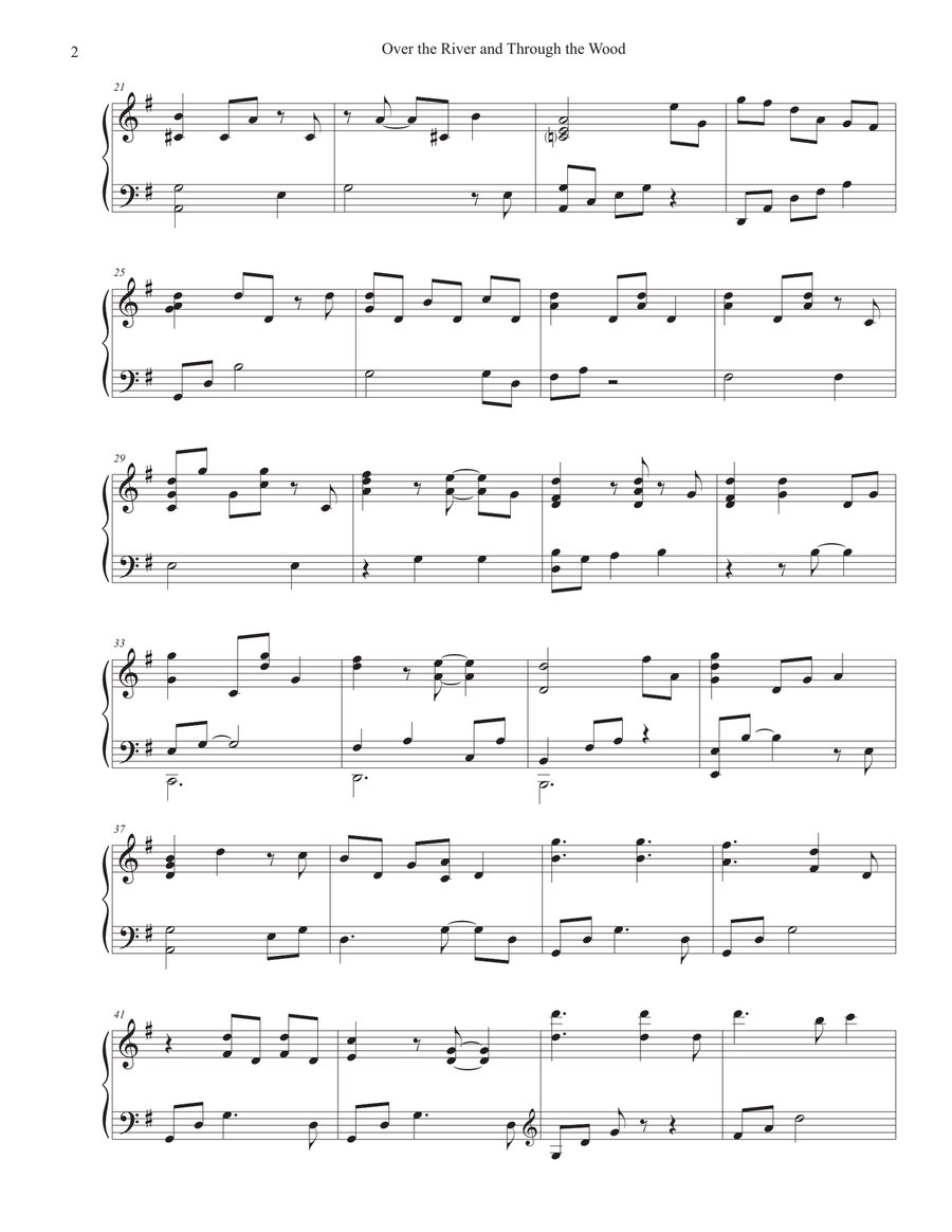 Over the River and Through the Wood Piano Solo scores gallery preview page 3