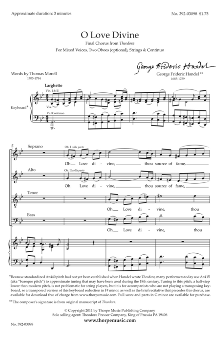 O Love Divine O Love Divine 4-Part scores gallery preview page 1